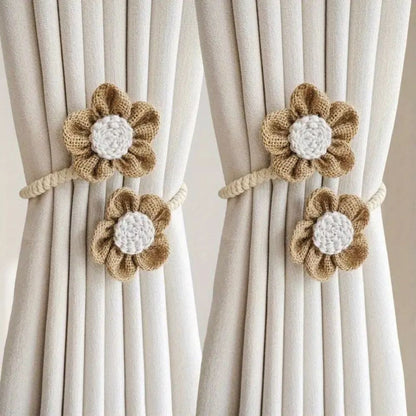 Floral Rope Curtain Holdbacks | 2 Pc Set