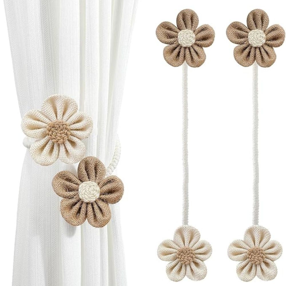 Floral Rope Curtain Holdbacks | 2 Pc Set