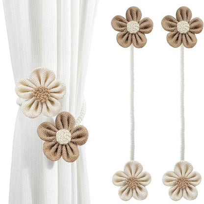 Floral Rope Curtain Holdbacks | 2 Pc Set
