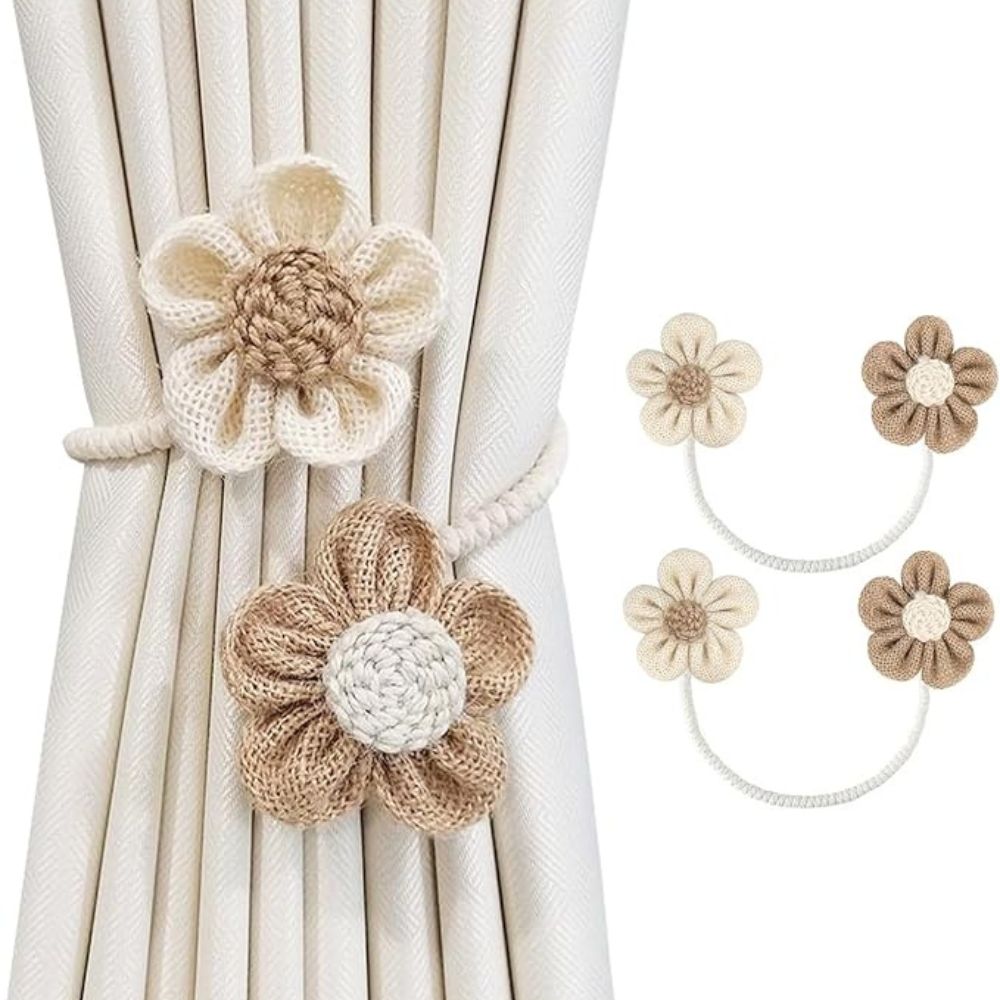 Floral Rope Curtain Holdbacks | 2 Pc Set