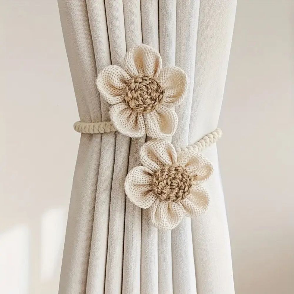 Floral Rope Curtain Holdbacks | 2 Pc Set