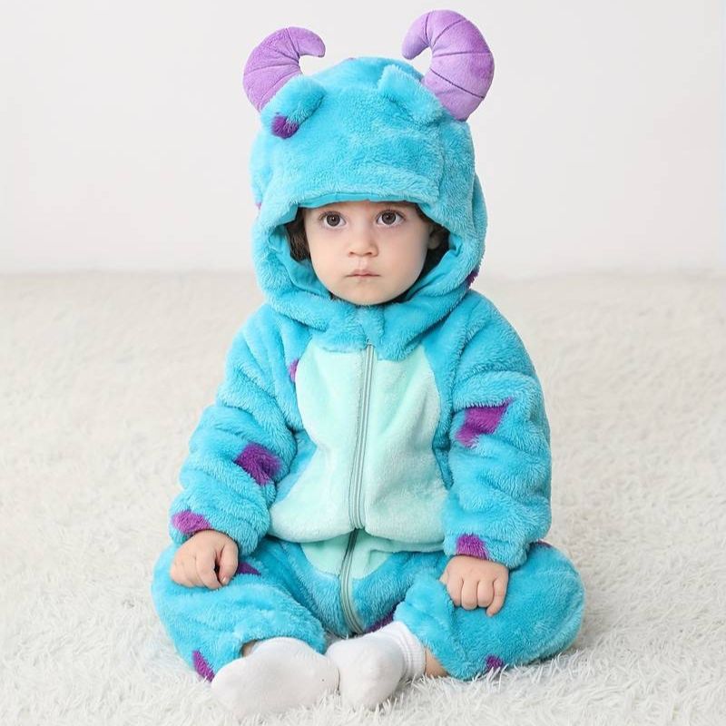 FLUFFIBEAR – Animal Baby Overall – Fluffy Comfort with Zipper Access
