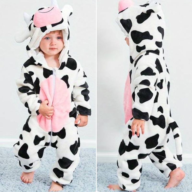 FLUFFIBEAR – Animal Baby Overall – Fluffy Comfort with Zipper Access