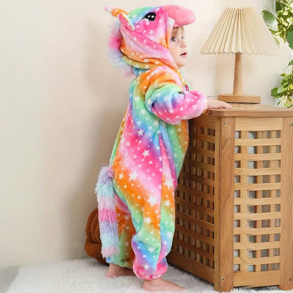 FLUFFIBEAR – Animal Baby Overall – Fluffy Comfort with Zipper Access