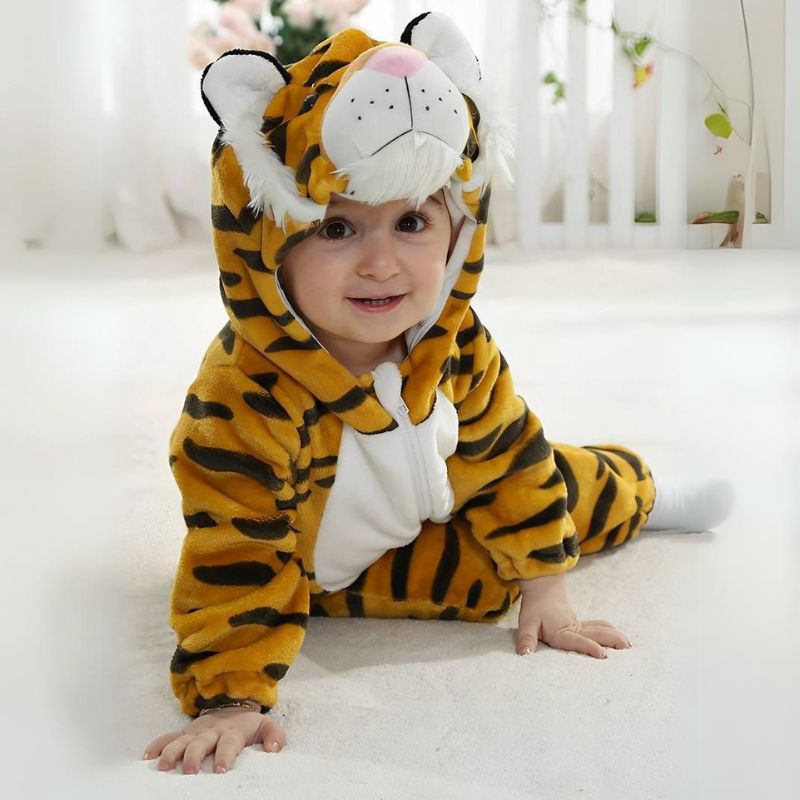 FLUFFIBEAR – Animal Baby Overall – Fluffy Comfort with Zipper Access