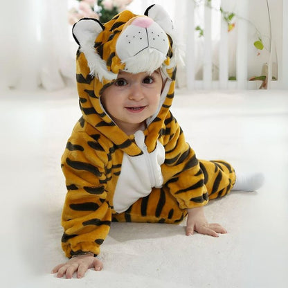 FLUFFIBEAR – Animal Baby Overall – Fluffy Comfort with Zipper Access