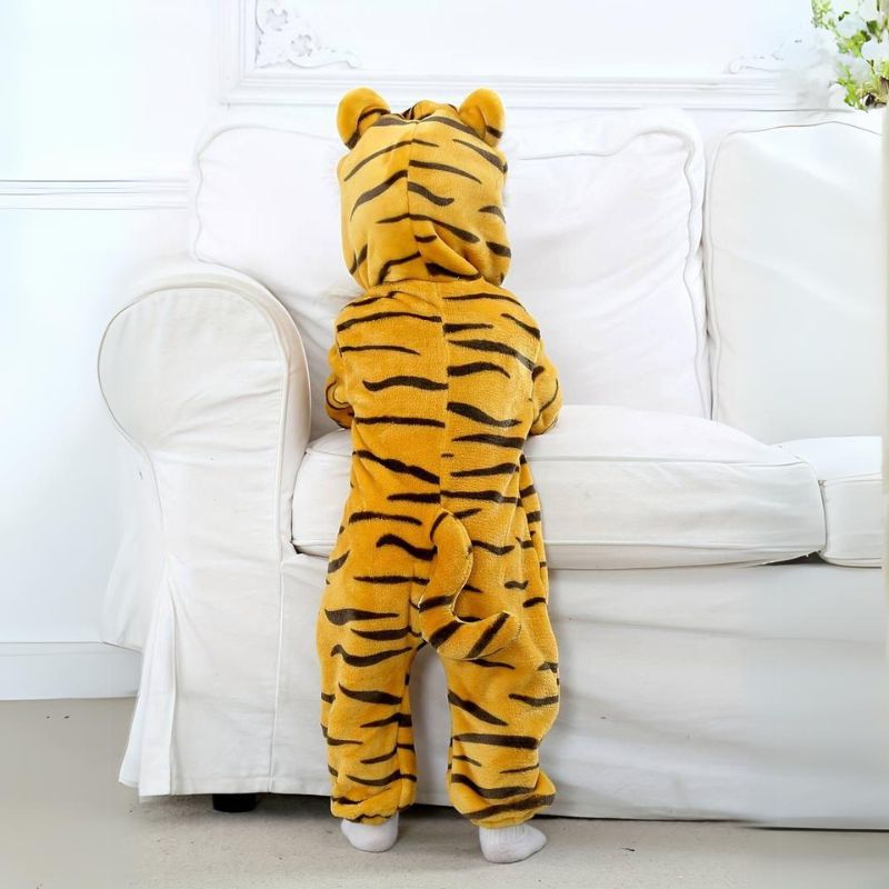 FLUFFIBEAR – Animal Baby Overall – Fluffy Comfort with Zipper Access