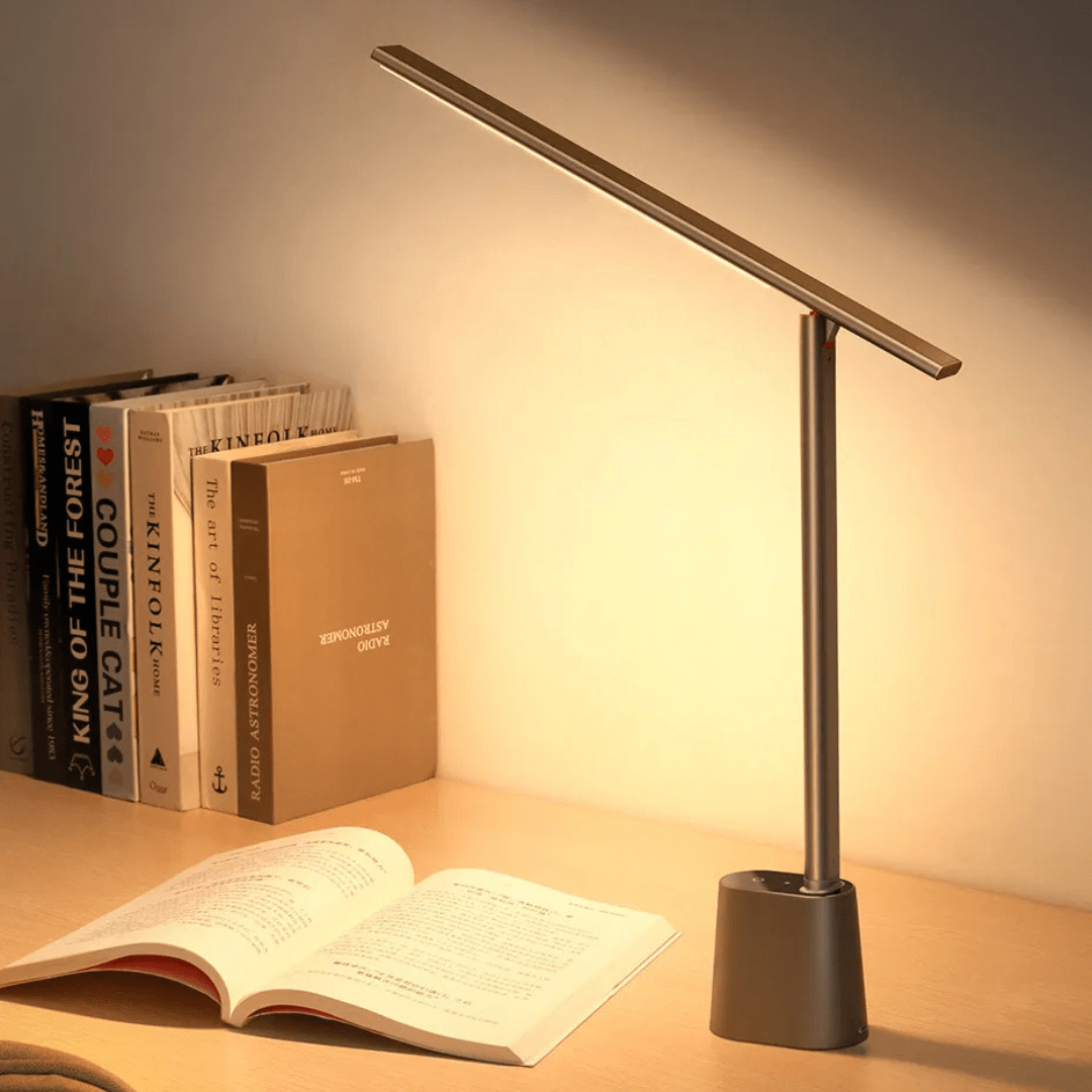 FOLDLITE – Smart foldable LED desk lamp, rechargeable, adjustable brightness