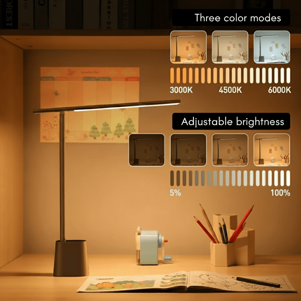 FOLDLITE – Smart foldable LED desk lamp, rechargeable, adjustable brightness