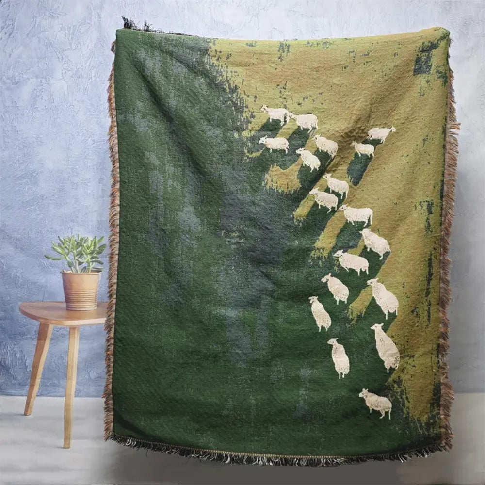 Woven Sheep Meadow Throw Blanket