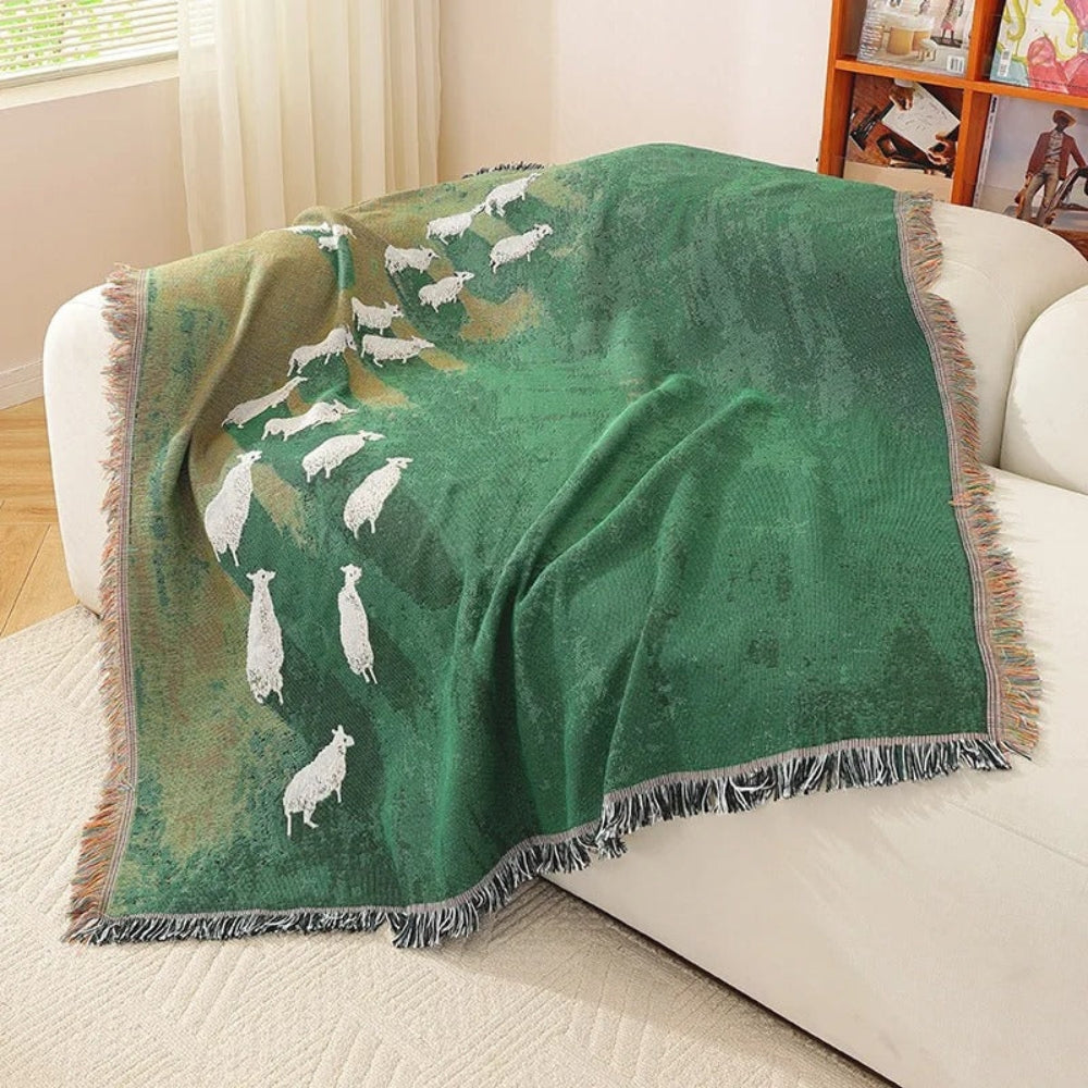 Woven Sheep Meadow Throw Blanket