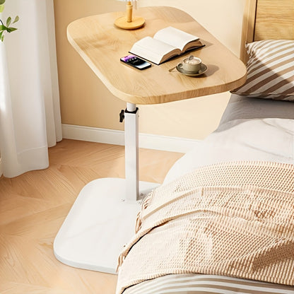 Adjustable Height Side Table with Wood Top