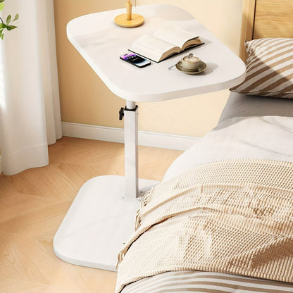 Adjustable Height Side Table with Wood Top