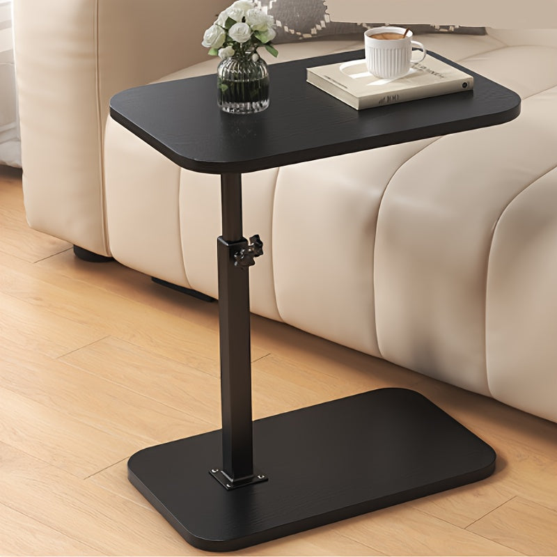 Adjustable Height Side Table with Wood Top