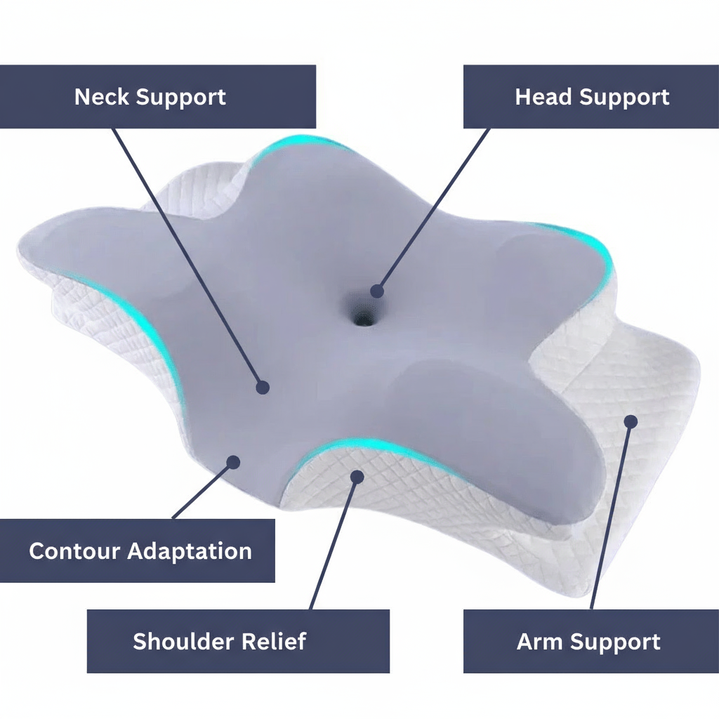 GESUNDPUR PILLOW - Orthopaedic memory foam pillow for neck & shoulder pain relief