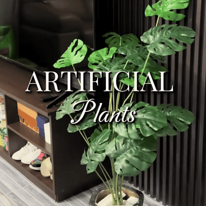 Last Day 75% OFF Artificial Monstera & Banana Leaf Plant Pot– Lush Tropical Decor