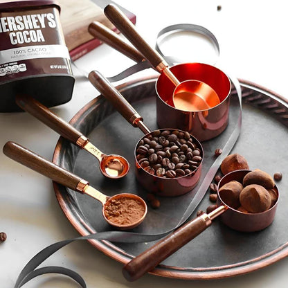 Copper Finish Measuring Cups and Spoons Set