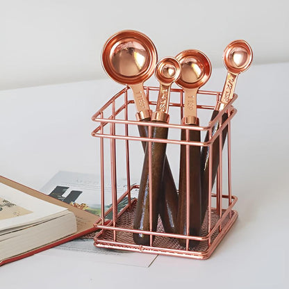Copper Finish Measuring Cups and Spoons Set
