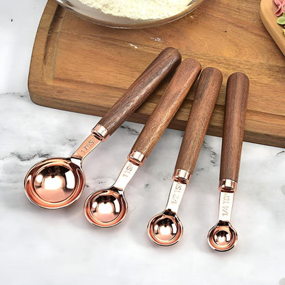 Copper Finish Measuring Cups and Spoons Set