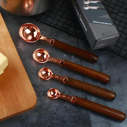 Copper Finish Measuring Cups and Spoons Set
