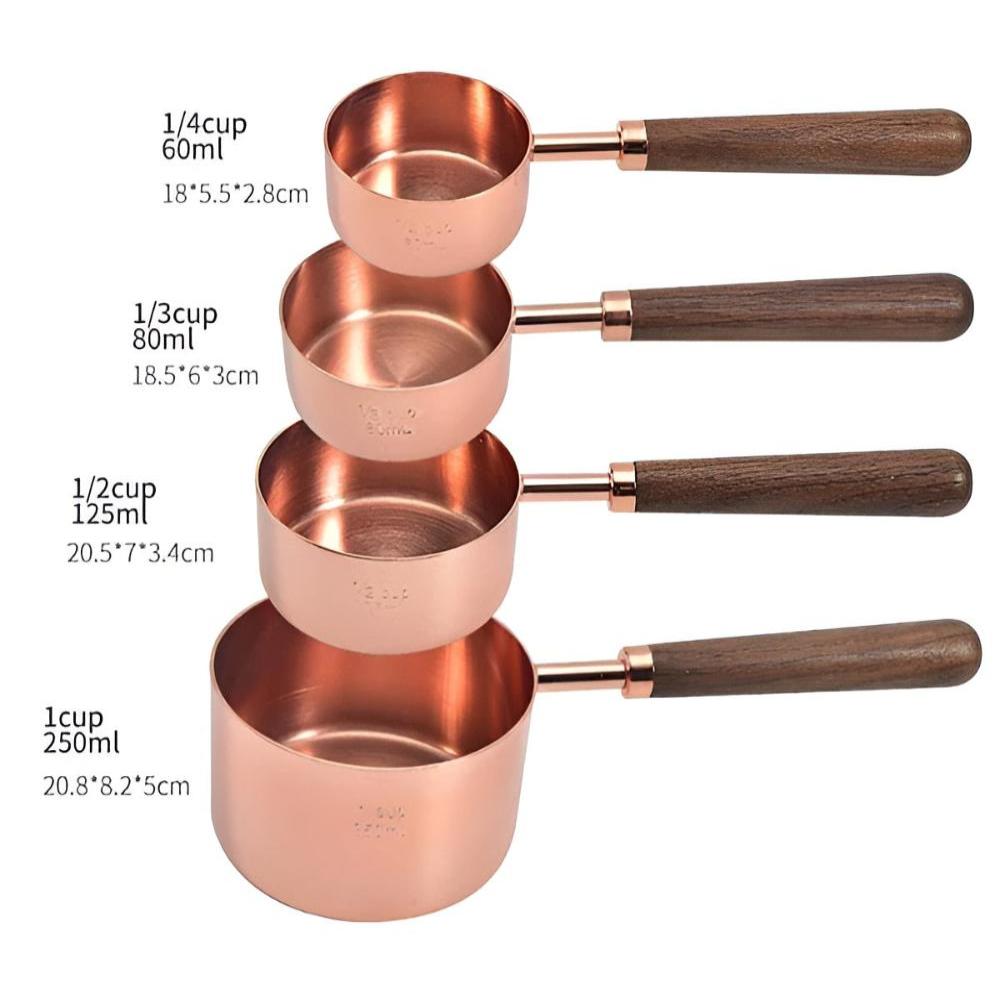 Copper Finish Measuring Cups and Spoons Set