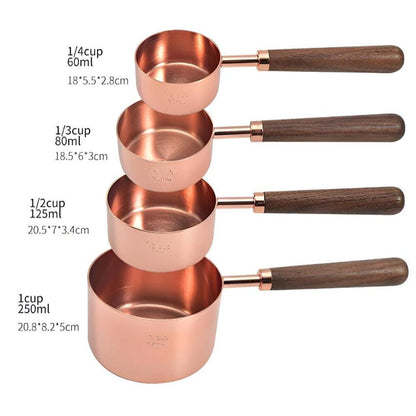 Copper Finish Measuring Cups and Spoons Set