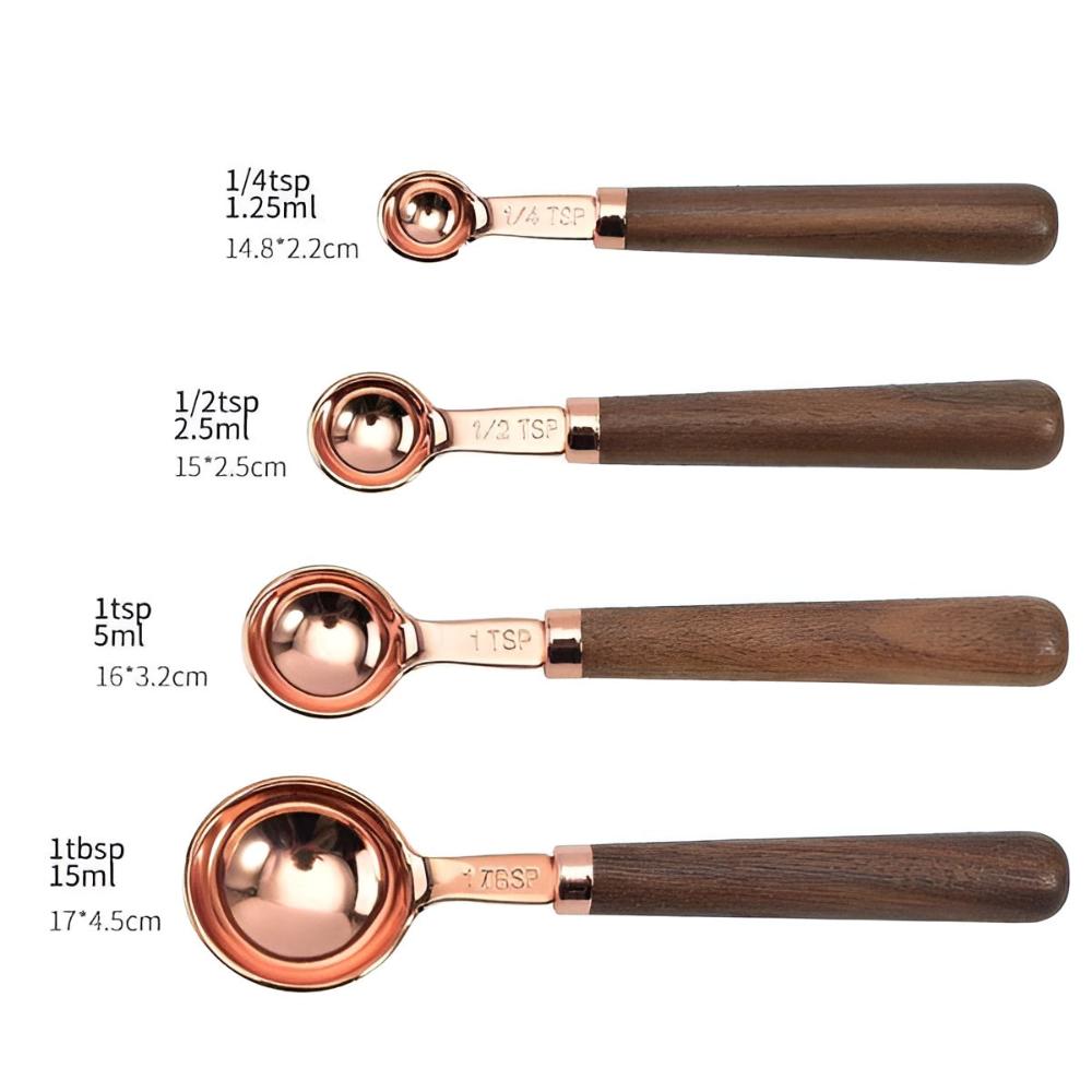 Copper Finish Measuring Cups and Spoons Set