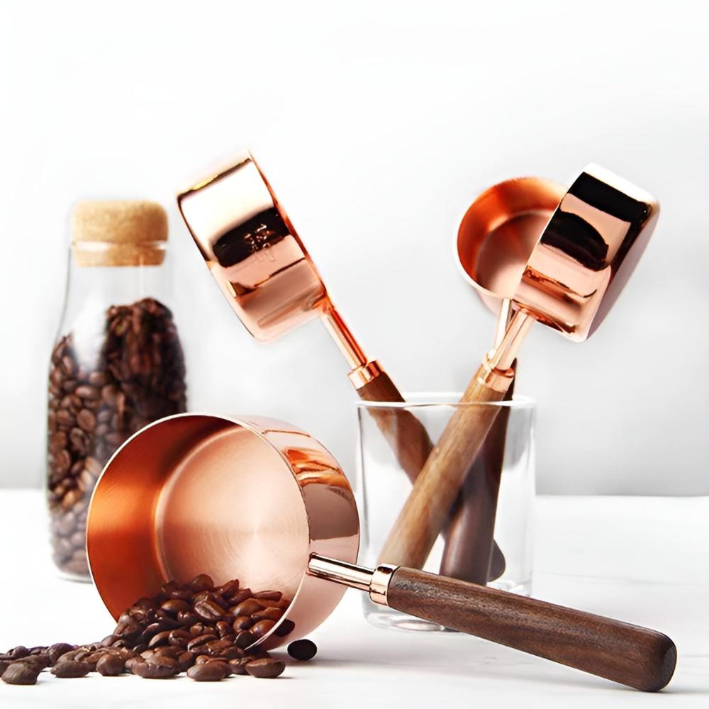 Copper Finish Measuring Cups and Spoons Set