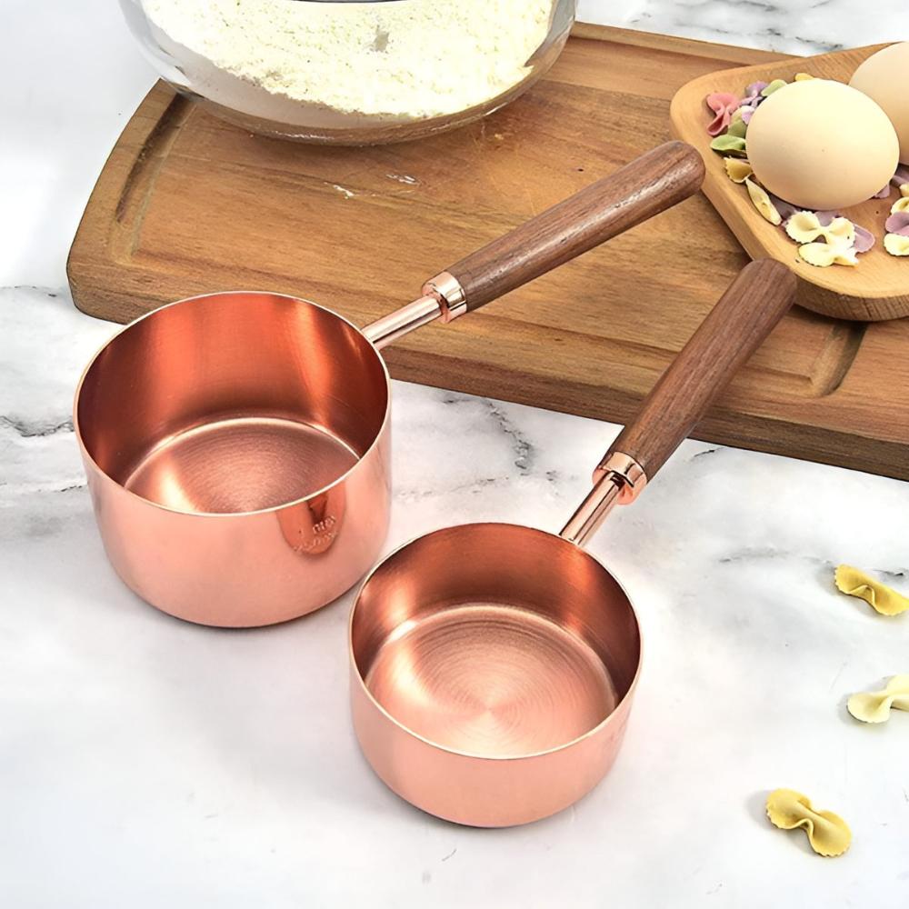 Copper Finish Measuring Cups and Spoons Set
