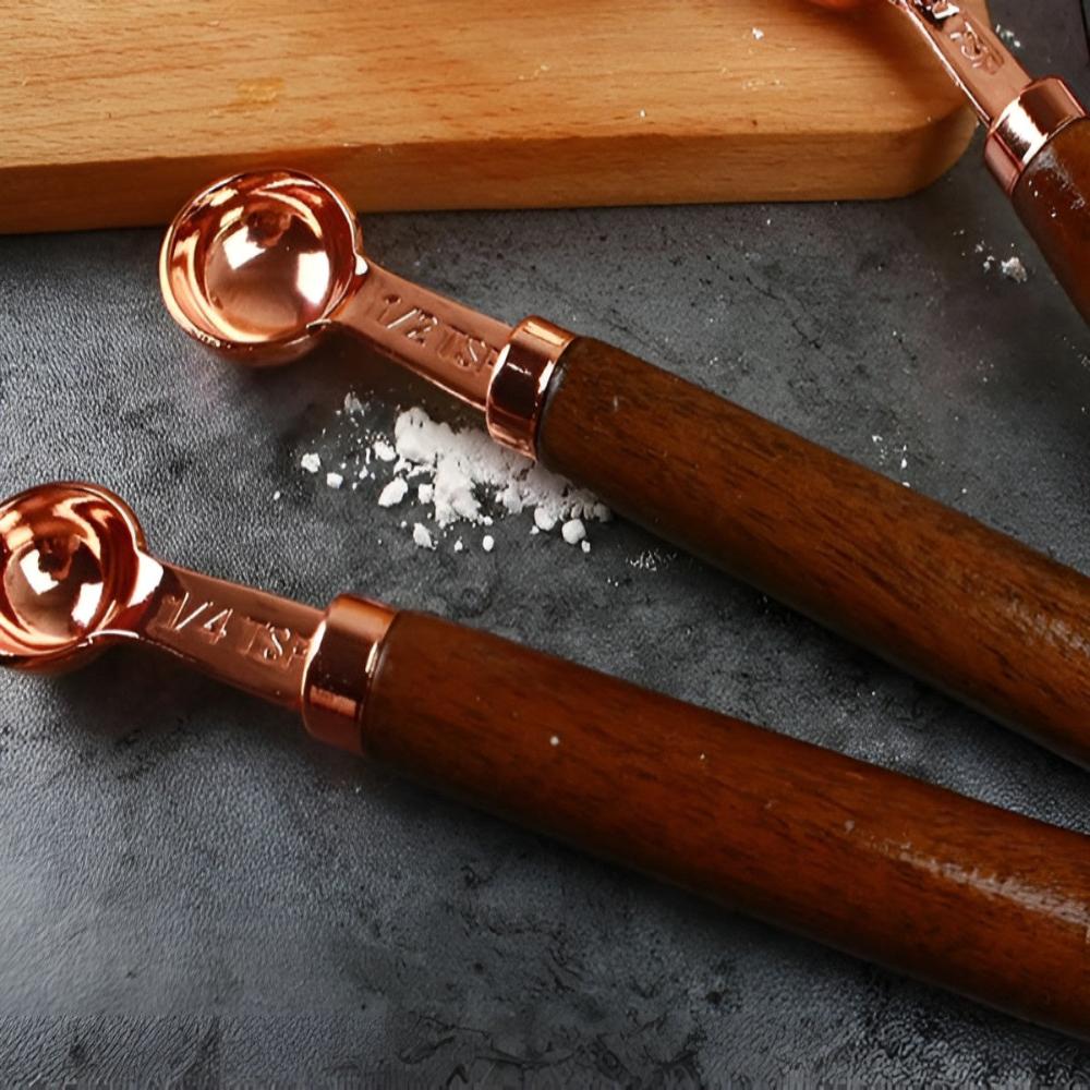 Copper Finish Measuring Cups and Spoons Set