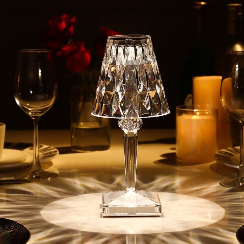 GlimmerLux - Touch Crystal Table Lamp with 3-Level Dimmer