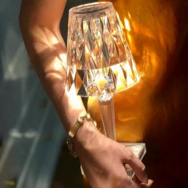 GlimmerLux - Touch Crystal Table Lamp with 3-Level Dimmer