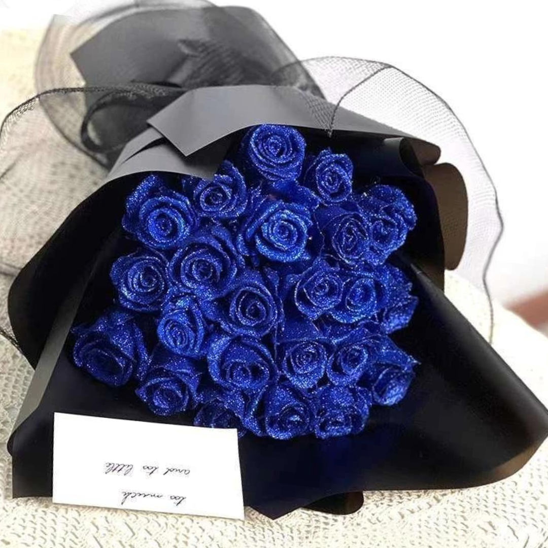 Glittering Eternal Roses – Durable Romantic Gift, Elegant Artificial Flower Bouquet