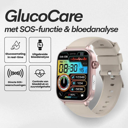 GlucoCare SOS Watch: Fall Detection & Glucose Monitor (2025)
