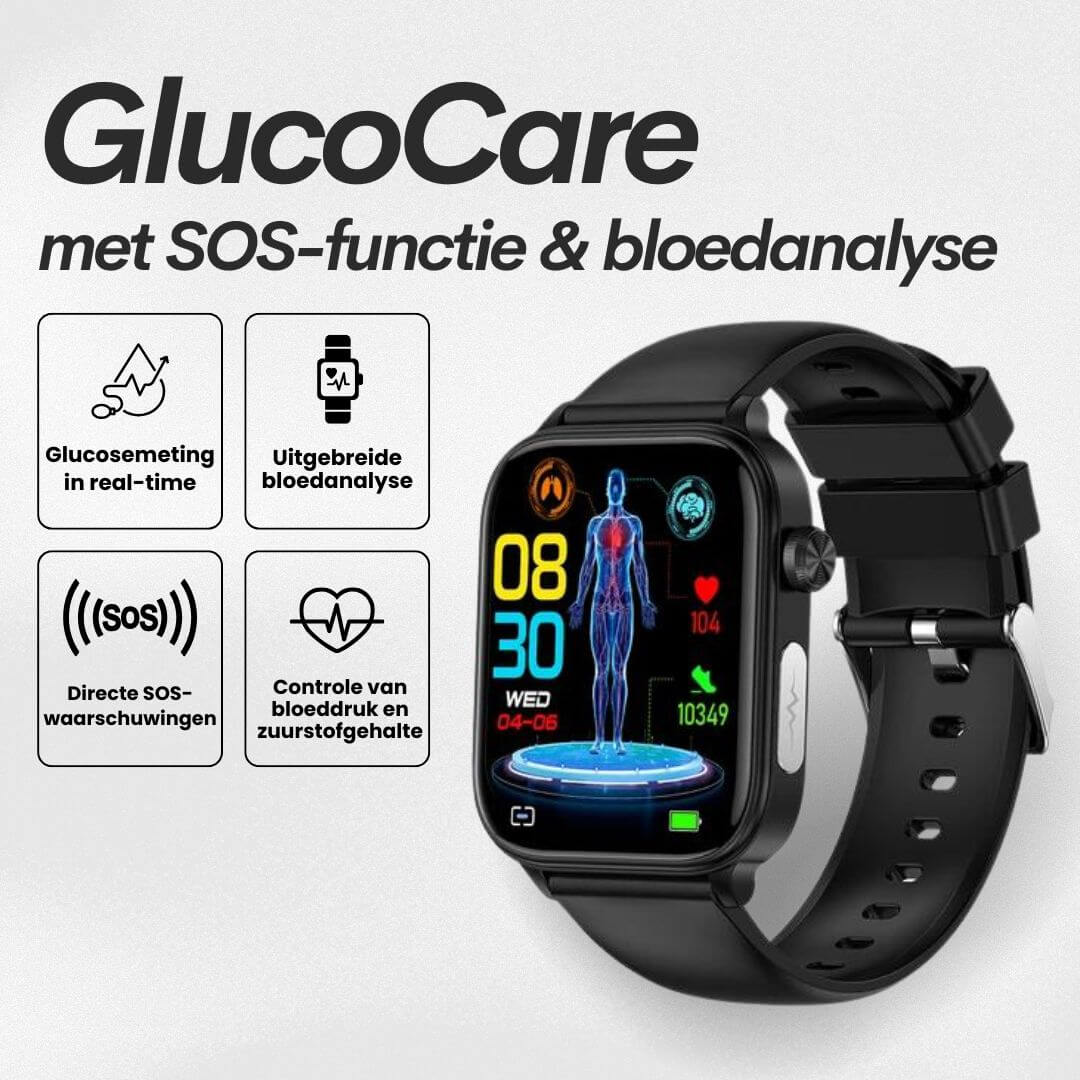 GlucoCare SOS Watch: Fall Detection & Glucose Monitor (2025)