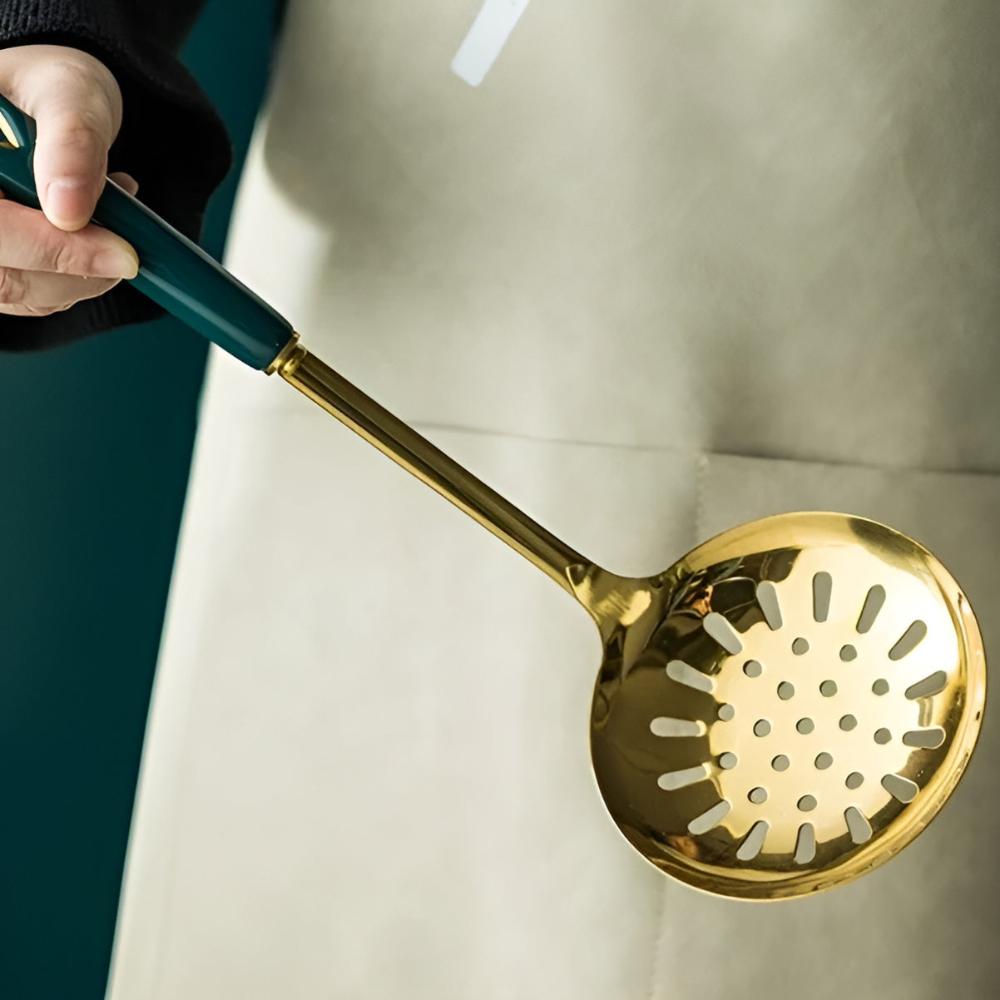 Gold Stainless Steel Kitchen Utensil Set