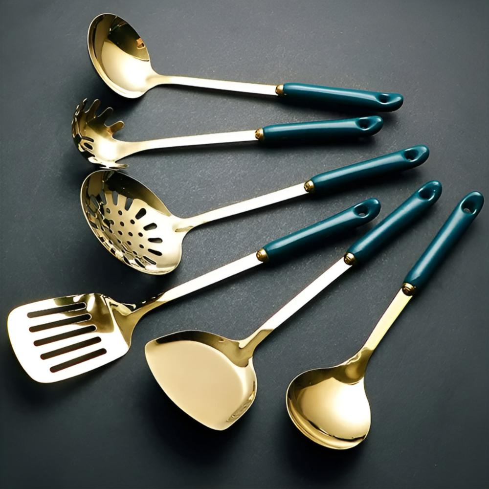 Gold Stainless Steel Kitchen Utensil Set