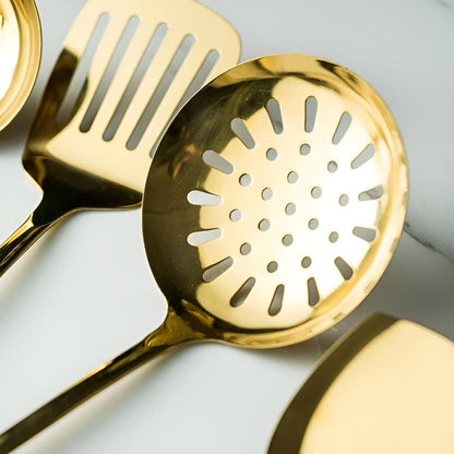 Gold Stainless Steel Kitchen Utensil Set