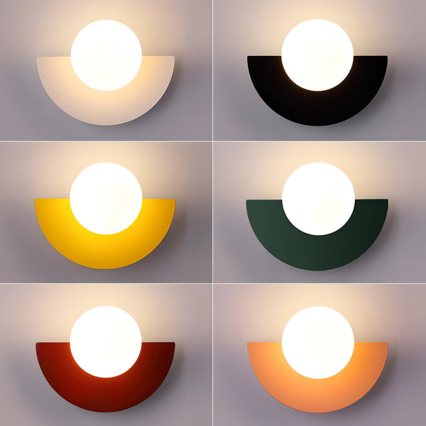 Half-Round Wall Lamp in Scandinavian Style Minimalism and Warm Light