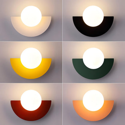 Half-Round Wall Lamp in Scandinavian Style Minimalism and Warm Light