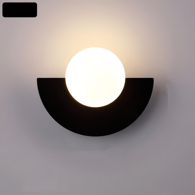 Half-Round Wall Lamp in Scandinavian Style Minimalism and Warm Light