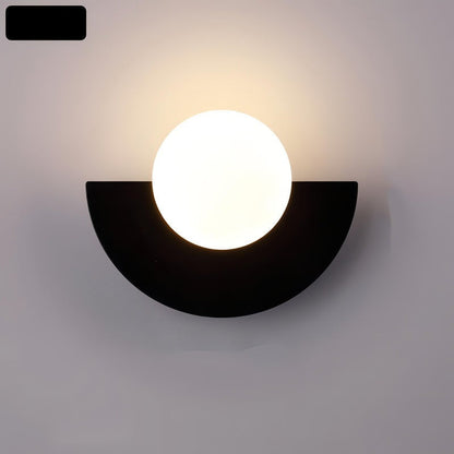 Half-Round Wall Lamp in Scandinavian Style Minimalism and Warm Light