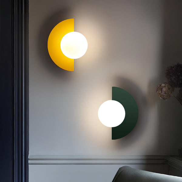 Half-Round Wall Lamp in Scandinavian Style Minimalism and Warm Light