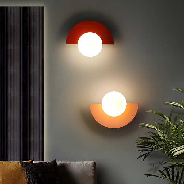 Half-Round Wall Lamp in Scandinavian Style Minimalism and Warm Light