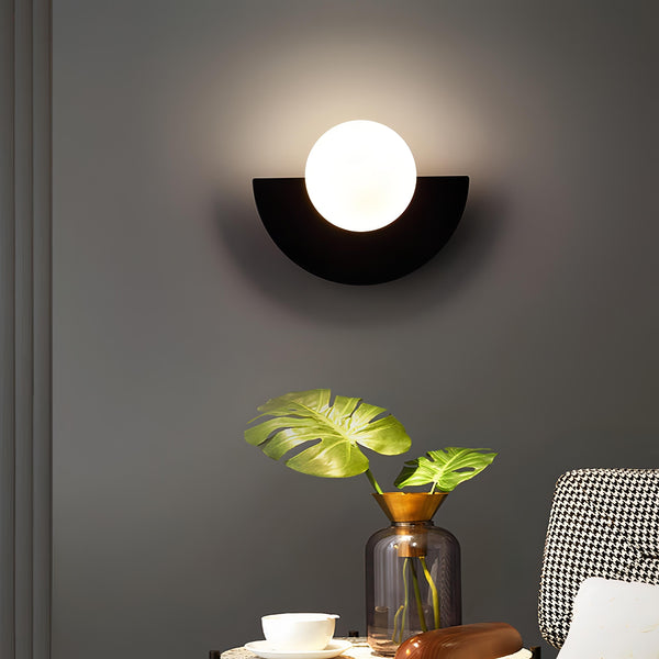 Half-Round Wall Lamp in Scandinavian Style Minimalism and Warm Light