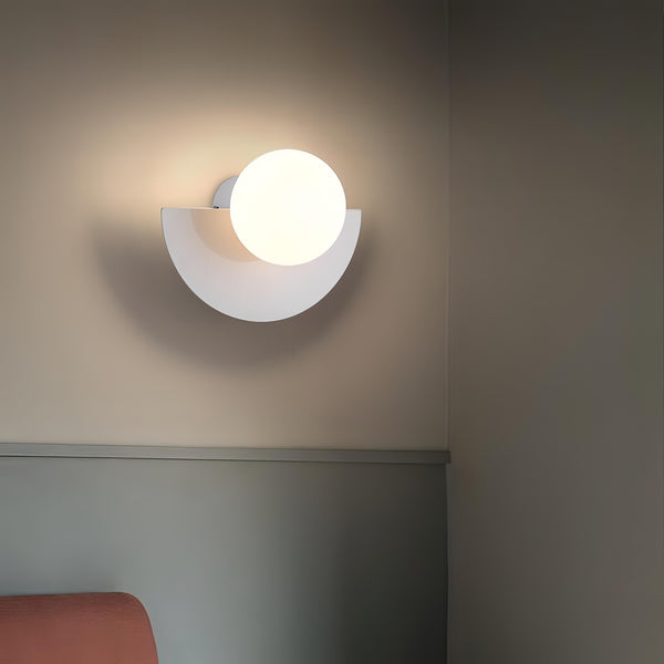 Half-Round Wall Lamp in Scandinavian Style Minimalism and Warm Light