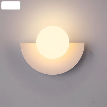 Half-Round Wall Lamp in Scandinavian Style Minimalism and Warm Light