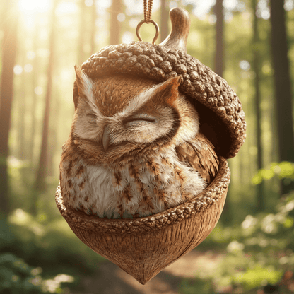 Handmade Christmas Tree Ornaments with Acorn and Woodland Animal Decorations