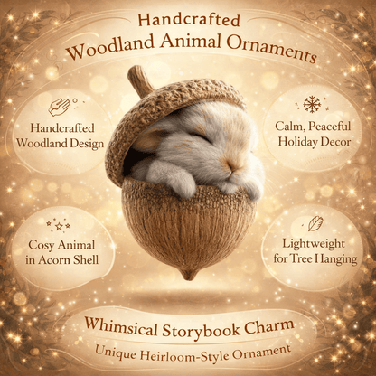 Handmade Christmas Tree Ornaments with Acorn and Woodland Animal Decorations