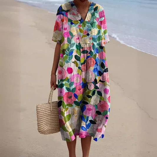 Women's Breezy Floral Midi Dress